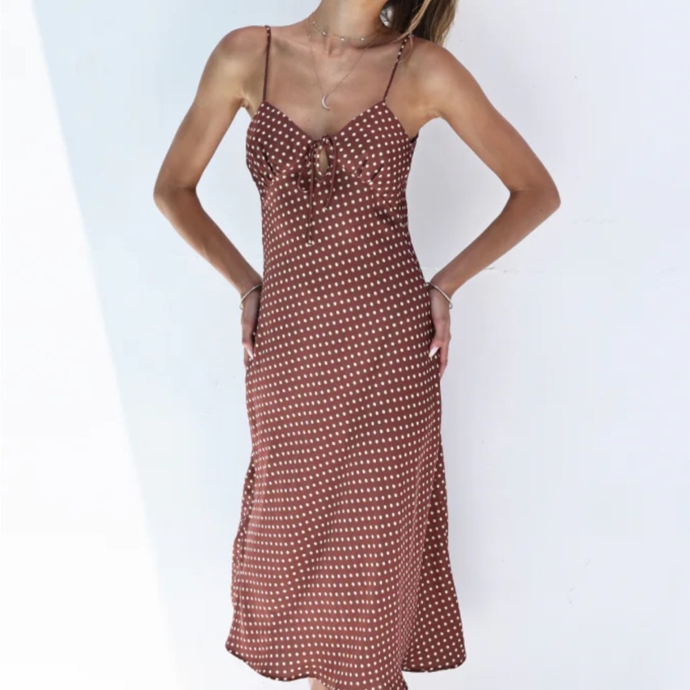 RESA Suki Slip - Polka Dot Midi Dress
